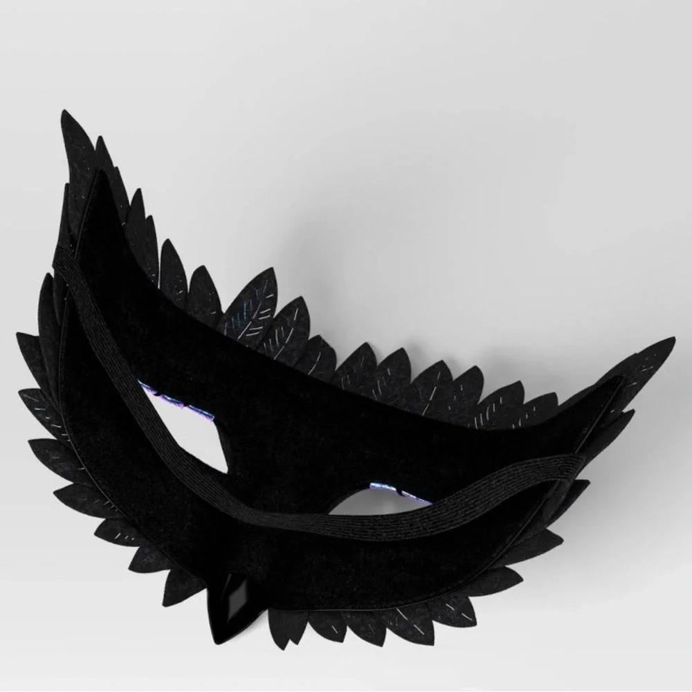 Blue and Purple Feather Masquerade Mask
